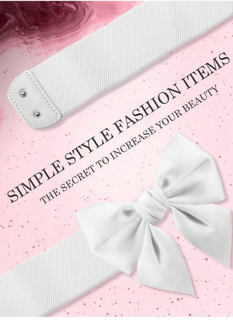 Excefore - Wide Elastic Belt Women's Bowknot Belt Ladies Stretchy Bow Belt for  Party Casual Matching Women Dresses  2 Pcs - Image 1