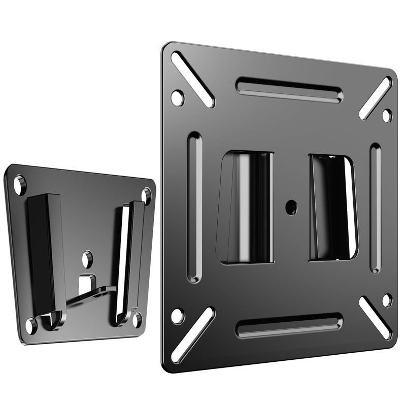 TETVIK Monitor Wall Mount Most 14-24â€œ TVs Computer Universal Low Profile RV TV Wall Mount VESA Up to 100x100mm Max Weight 30lbs Fits 15 19 20 22 23 Inch Camper Small Monitor Mount Bracket - Image 1