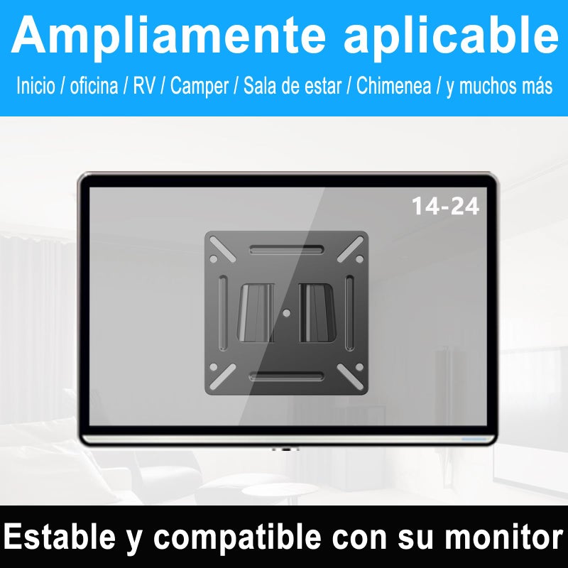 TETVIK Monitor Wall Mount Most 14-24â€œ TVs Computer Universal Low Profile RV TV Wall Mount VESA Up to 100x100mm Max Weight 30lbs Fits 15 19 20 22 23 Inch Camper Small Monitor Mount Bracket - Image 4