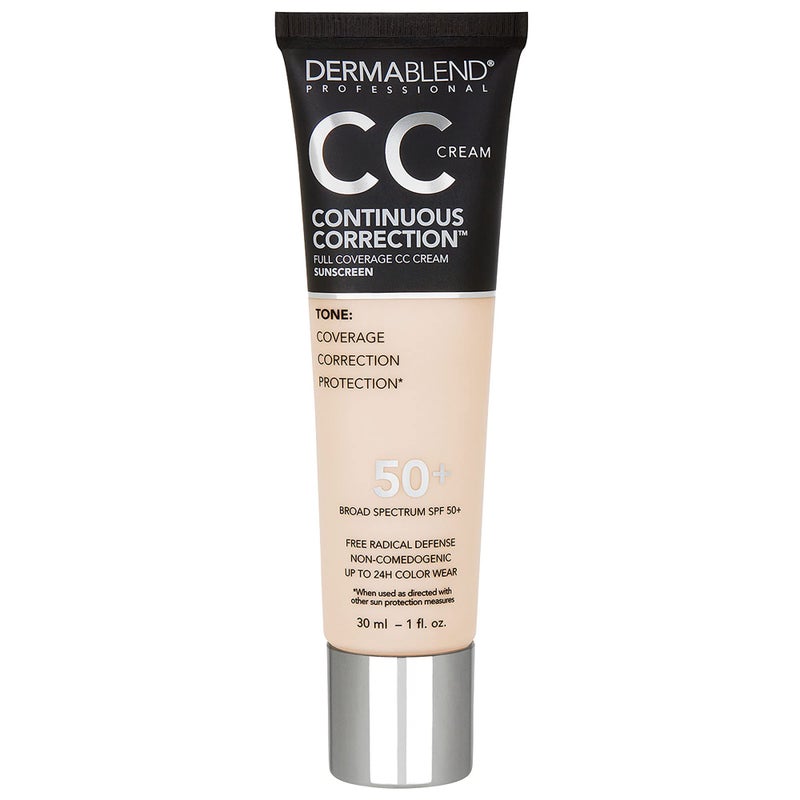 Dermablend Continuous Correction ToneEvening CC Cream Foundation SPF 50 Full Coverage Foundation Makeup  Color Corrector OilFree 10N FAIR 1 1 Fl Oz Pack of 1