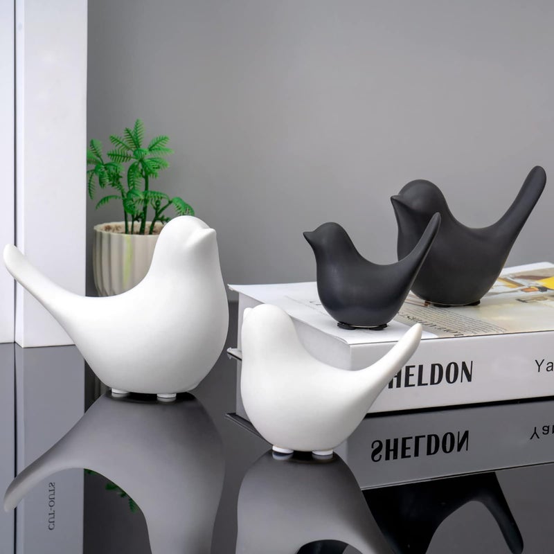 FANTESTICRYAN Small Animal Statues Home Decor Modern Style White Decorative Ornaments for Living Room, Bedroom, Office Desktop, Cabinets - Image 4