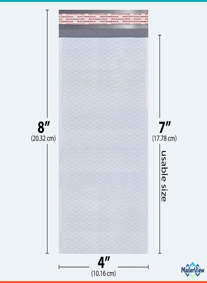 MAILERVIEW White Small Bubble Mailers 4x8 Inch #000 | Thick Padded Poly Bubble Mailer Envelopes | Bubble Envelopes | Waterproof Mailing Envelopes | 500 Pack Bulk | Trading Card sports card Shipping | USA Made - Image 2