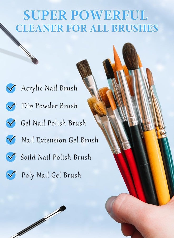 EBANKU 120ml Acrylic Nail Brush Cleaner, 3 in 1 Nail Art Brushes Conditioner Nail Brush Clean Solution Quickly Clean With Glass Cup and Scrub Brush for Solid Gel Polish/Nail Extension Gel - Image 4