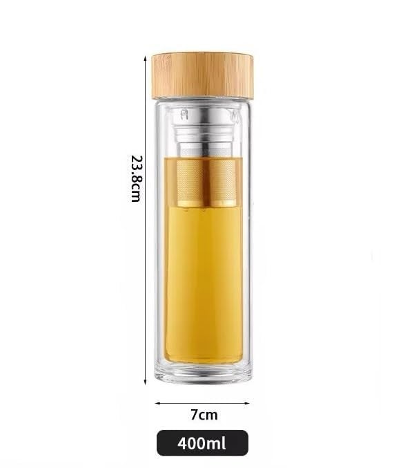 BEING CART Glass Tea Infuser with Bamboo Lid Portable Travel Mug for Fruit Infused Water or Cold Brew Coffee BPA The Diffuse - Image 2