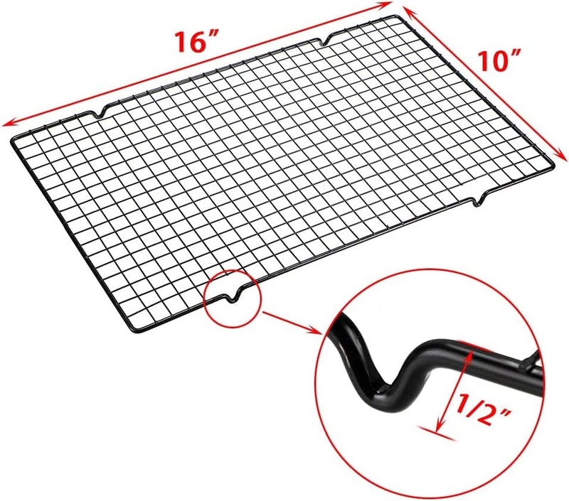 BAKERS 4U Rectangle Nonstick Wire Cooling Rack Baking Tools (Black) - Image 4