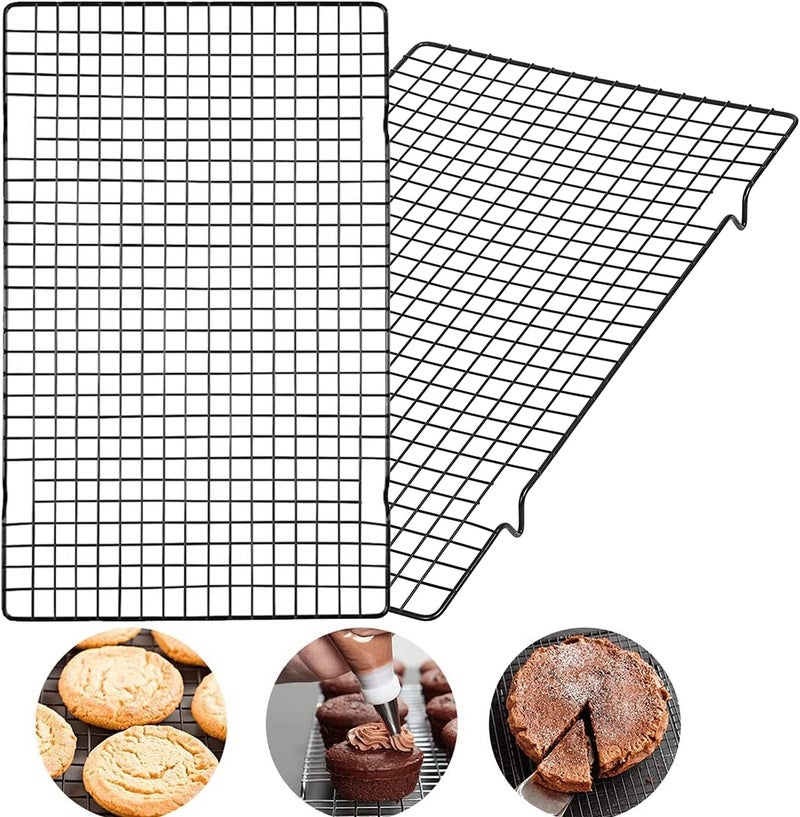 BAKERS 4U Rectangle Nonstick Wire Cooling Rack Baking Tools (Black) - Image 1