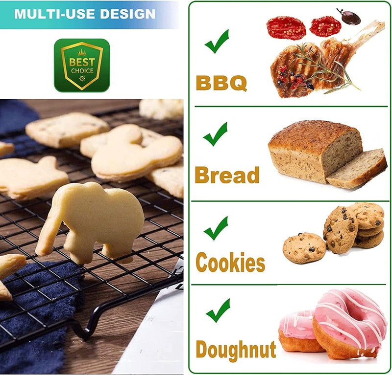 BAKERS 4U Rectangle Nonstick Wire Cooling Rack Baking Tools (Black) - Image 5