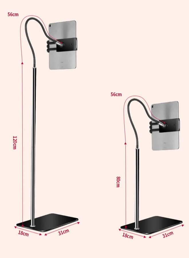 XiuWoo Tablet Floor Stand with Double Weight Base 360-degree Rotatable Metal Tablet Holder with Flexible Gooseneck Holder Long Arm for iPad Mini Air Pro, All Cell Phones iPhone Tablets 4.5-12.9 inch - Image 2
