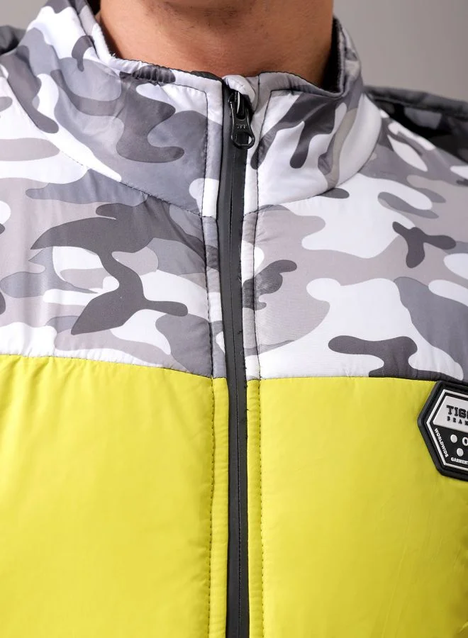 شركة المرآب الهندية Men Slim Fit Camouflage Puffer Jackets
