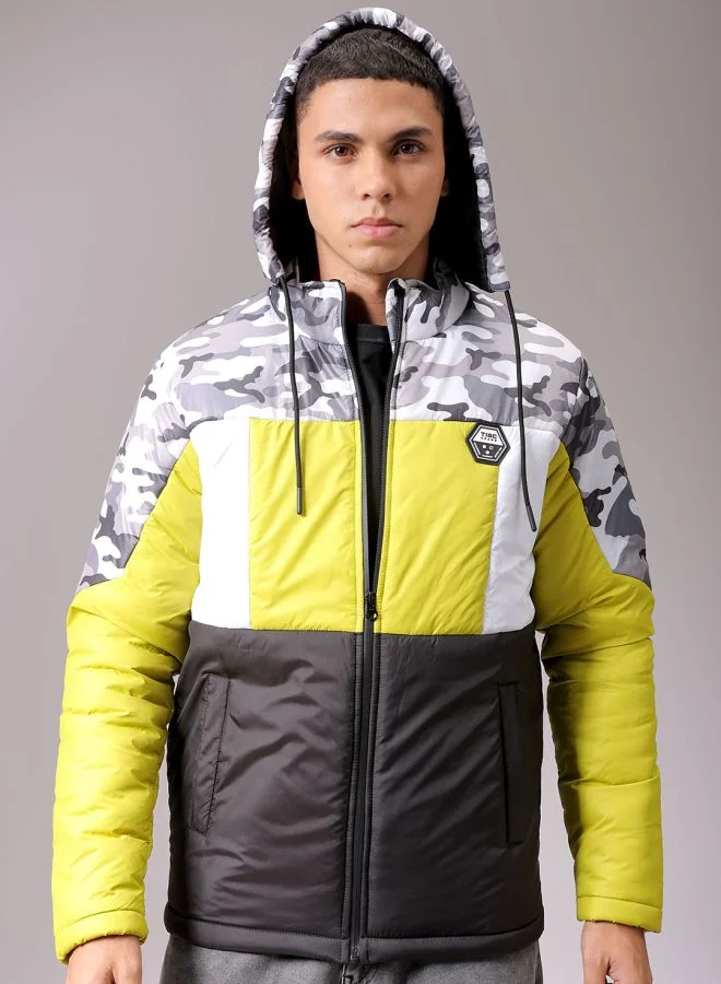 شركة المرآب الهندية Men Slim Fit Camouflage Puffer Jackets