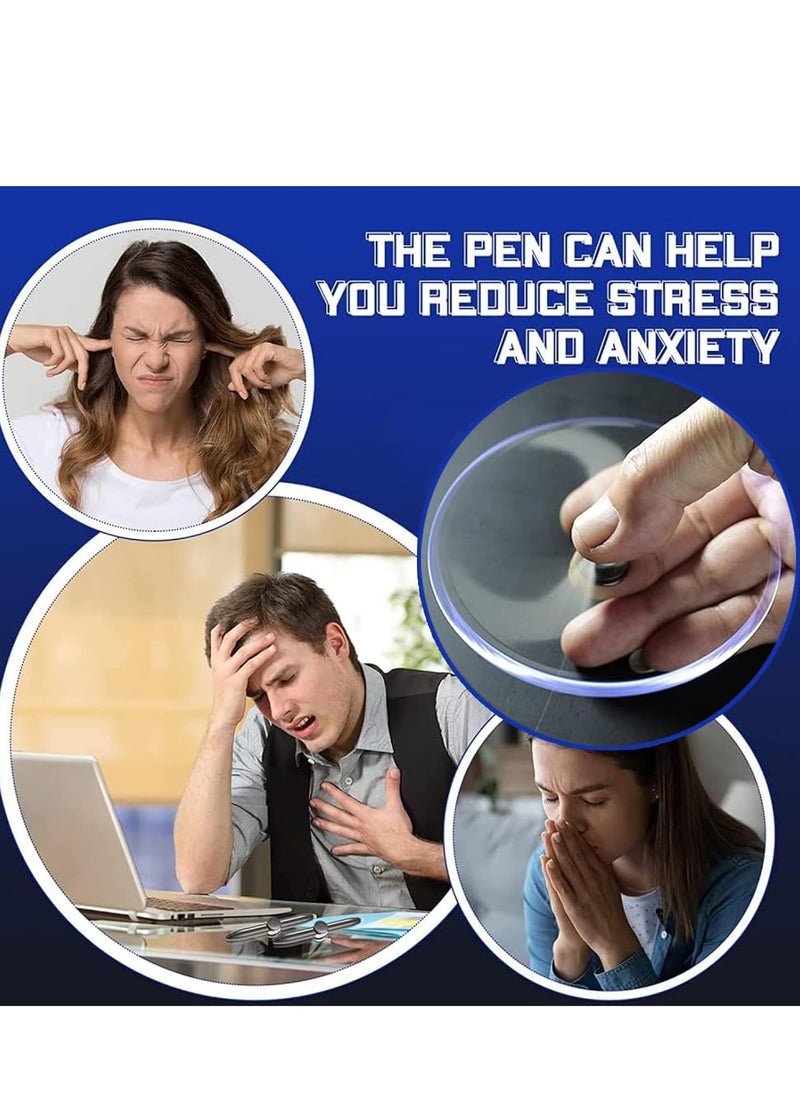 Rightsure Black Rolling Ball Pens，Spinning Rotating Pen with LED Light，Multi Functional pen help Stress Reducer Help Thinking， Ballpoint Pen ， Fine Gift Pens for Kids Adults (Grey)  - Image 5