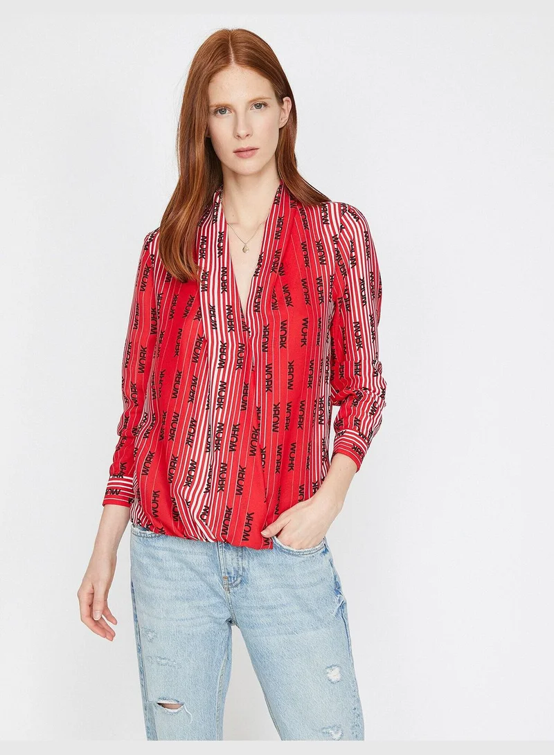 كوتون Letter Printed Blouse