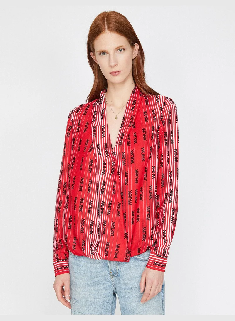 كوتون Letter Printed Blouse