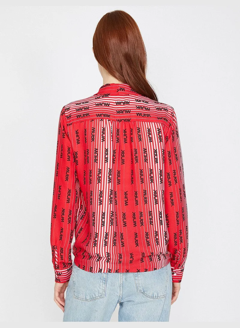 كوتون Letter Printed Blouse