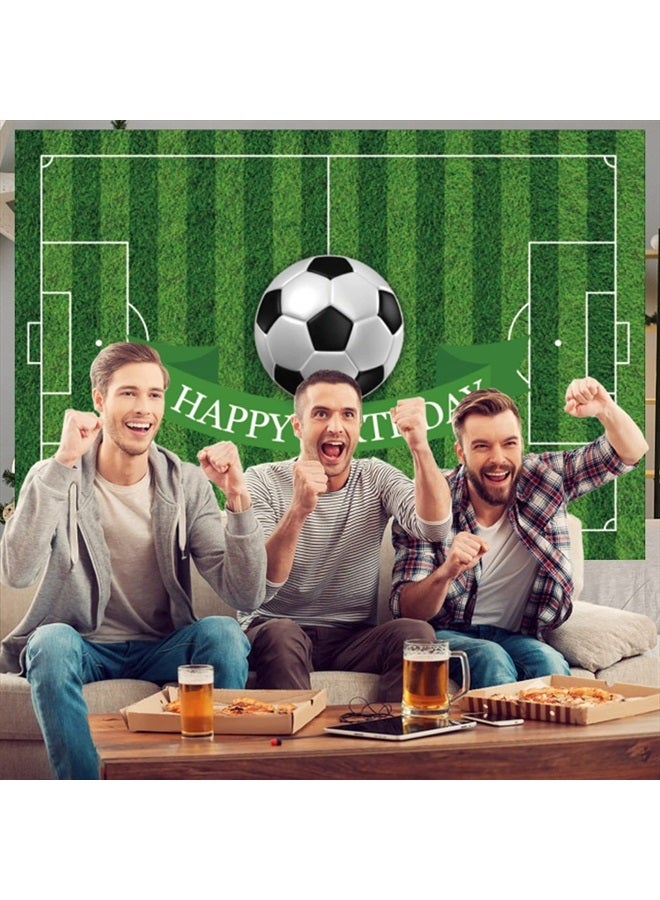 CSFOTO 5x3ft Soccer Backdrop for Birthday Party Sports Birthday Decorations for Boys Soccer Field Backdrop Soccer Decorations for Party Happy Birthday Football Backdrop - Image 4