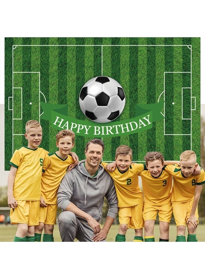 CSFOTO 5x3ft Soccer Backdrop for Birthday Party Sports Birthday Decorations for Boys Soccer Field Backdrop Soccer Decorations for Party Happy Birthday Football Backdrop - Image 5