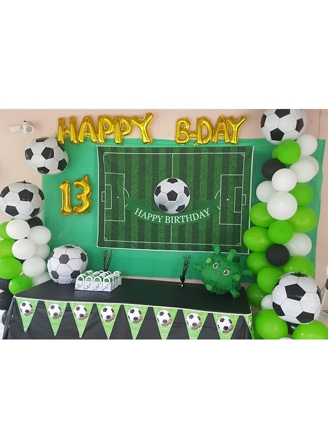 CSFOTO 5x3ft Soccer Backdrop for Birthday Party Sports Birthday Decorations for Boys Soccer Field Backdrop Soccer Decorations for Party Happy Birthday Football Backdrop - Image 3