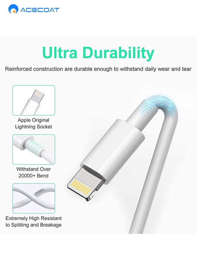 ACECOAT - iPhone PD20W Fast Charger Cable, Apple MFi Certified 3 Pack USB-C to Lightning Cable (200CM) Fast Charging Compatible for iPhone 13/13 Pro/12/12 Pro Max/11/11 Pro Max/Xs Max/XR/X/se, iPad and More - Image 1