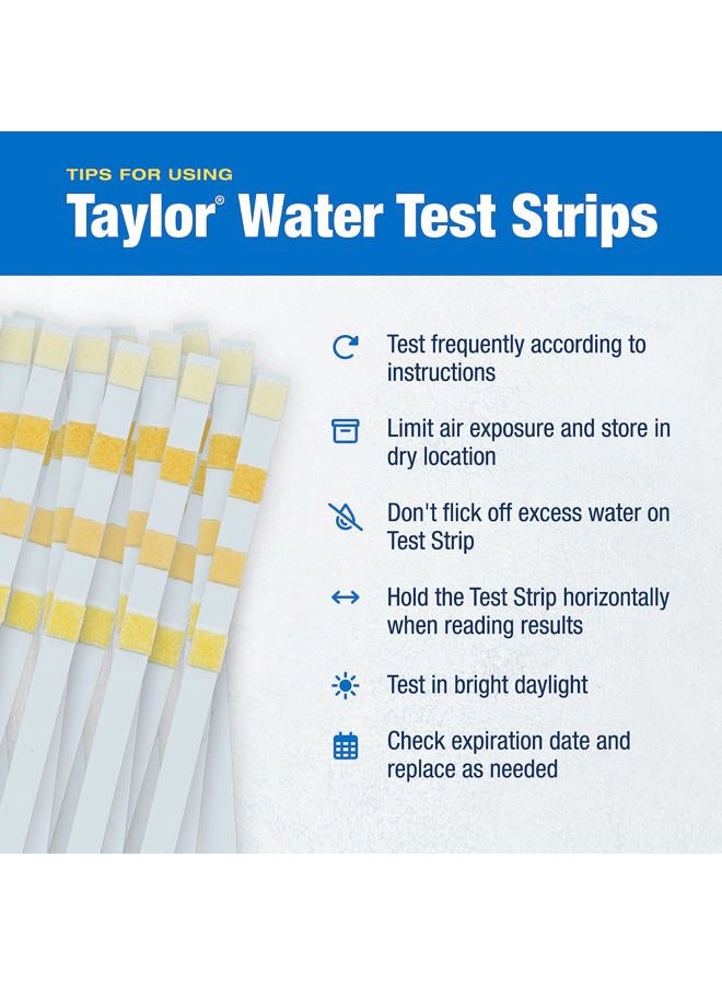 Taylor S-1401, 4-in-1 Pool and Spa Test Strips for Free Chlorine, pH, Total Alkalinity, & Cyanuric Acid, 50 Test Strips, Quick & Easy Water Testing | Made in The USA - Image 5
