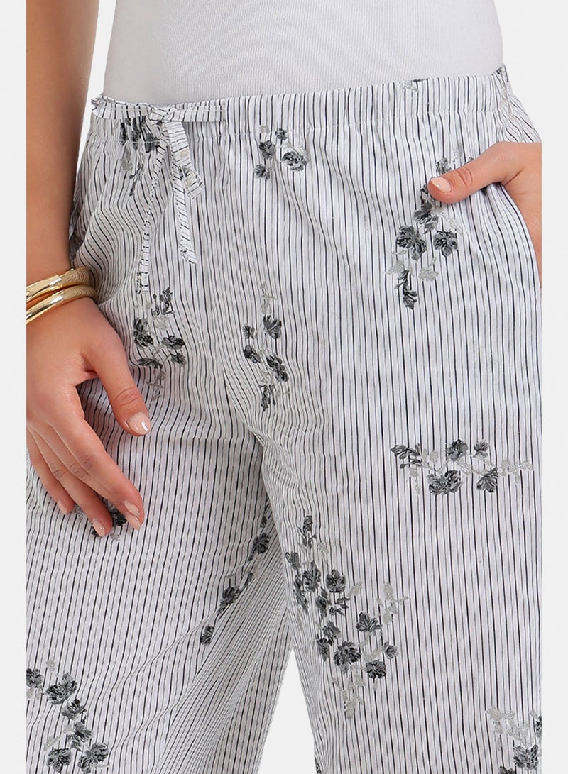 Carina Striped Floral Print Pants - Image 5