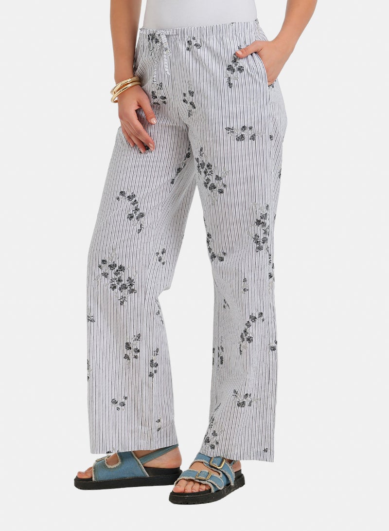 Carina Striped Floral Print Pants - Image 3