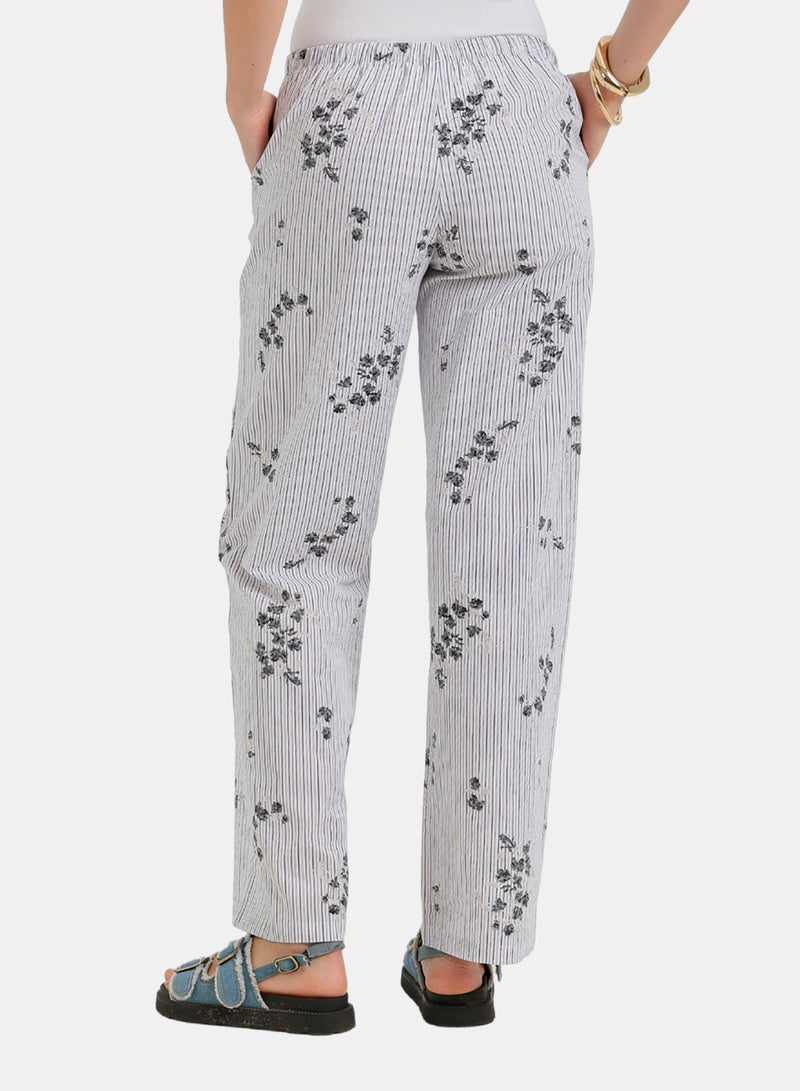 Carina Striped Floral Print Pants - Image 4