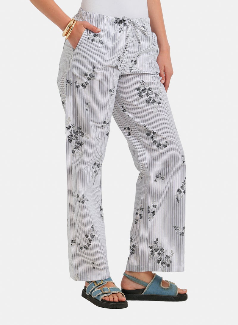 Carina Striped Floral Print Pants - Image 2
