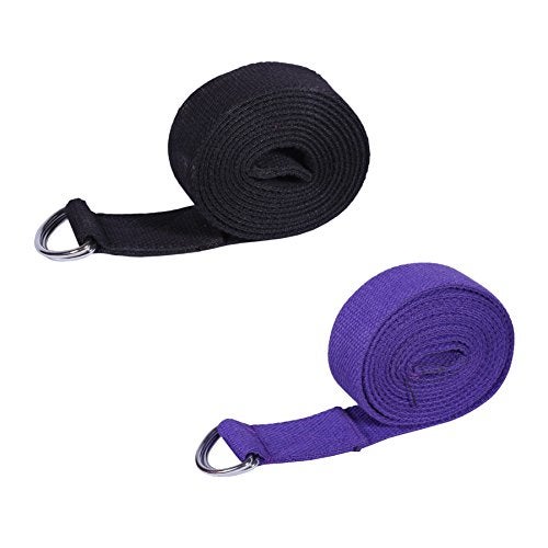 Footmate Yoga Belt for Men and Women Pack Of 2 | Yoga Strap with Extra Safe Adjustable D-Ring Buckle | 8 FT Long Durable and Premium Cotton Stretch Band Use for Yoga, Pilates, Gym, Fitness - Image 2