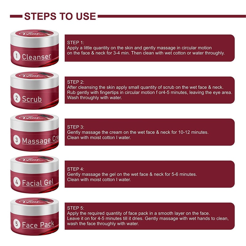 Professional Feel Detan Red WineFacial kit glow All Type of Skin Solution for men  women fairnessSet of 5 250 Gram - Image 3