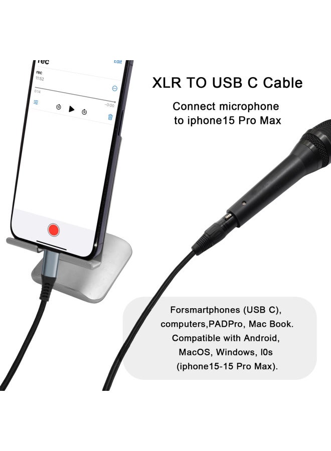 Xlr To Usb-c Pure Copper Shielded Audio Line Microphone Microphone Recording Line For IPONE MAC-Color:Type-c To Xlr (dac Chip + Braided Cotton Mesh)-Length:50cm  - Image 5
