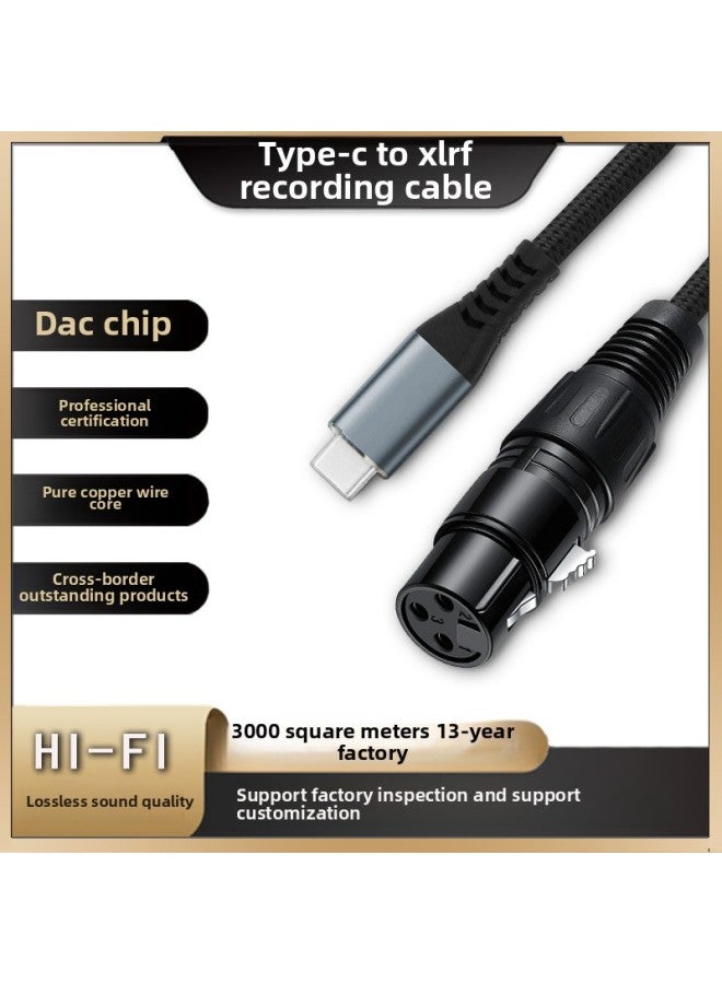 Xlr To Usb-c Pure Copper Shielded Audio Line Microphone Microphone Recording Line For IPONE MAC-Color:Type-c To Xlr (dac Chip + Braided Cotton Mesh)-Length:50cm  - Image 2