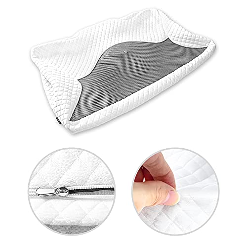 HOMCA Pillowcase for Memory Foam Cervical Pillow, Hypoallergenic Contour Pillow Case, 1Pack, Grey (Suitable for Pillow Model: PL01) - Image 4