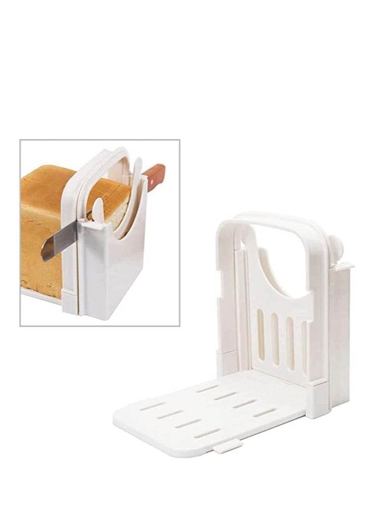 Barakah Bread Slicer, Table Bread/Adjustable Bread/Roast/Loaf Slicer Cutter Folding Bread Toast Slicer Bagel Loaf Slicer Sandwich Maker Toast Slicing Machine with 5 Slice Thicknesses - Image 1