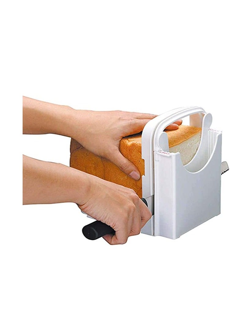 Barakah Bread Slicer, Table Bread/Adjustable Bread/Roast/Loaf Slicer Cutter Folding Bread Toast Slicer Bagel Loaf Slicer Sandwich Maker Toast Slicing Machine with 5 Slice Thicknesses - Image 2
