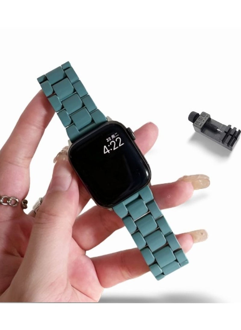 Compatible Acrylic Watch Band With Clasp Clip on Lock & Free Pin Remover For Apple Watch Series 8 | 7 41mm | SE 2 | 6 | SE | 5 | 4 42mm | 3 | 2 | 1 45mm. Strap Only WACTH not Included (Green). - pzsku/Z93E6008E160EB645525BZ/45/_/1690640256/8a0f7113-2594-44d0-8d81-2f04e003daf9