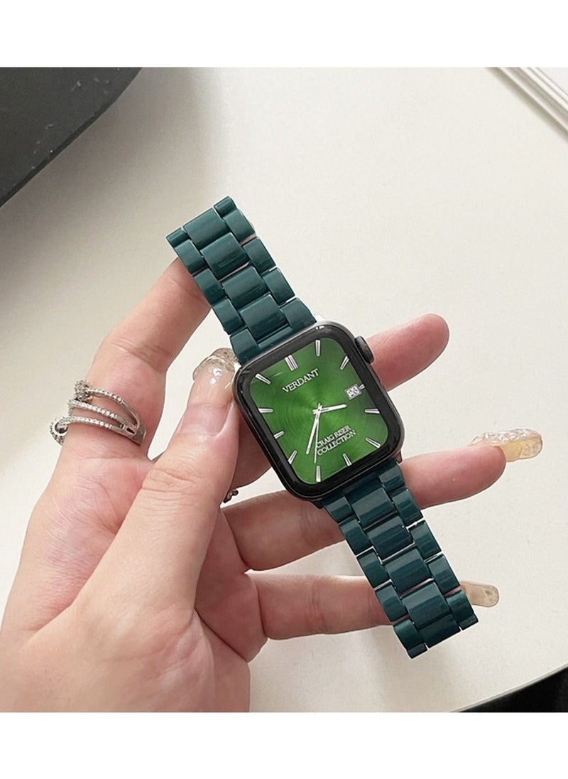 Compatible Acrylic Watch Band With Clasp Clip on Lock & Free Pin Remover For Apple Watch Series 8 | 7 41mm | SE 2 | 6 | SE | 5 | 4 42mm | 3 | 2 | 1 45mm. Strap Only WACTH not Included (Green). - pzsku/Z93E6008E160EB645525BZ/45/_/1690640257/0ab233ad-2af3-460d-a381-64c0d4f0e054