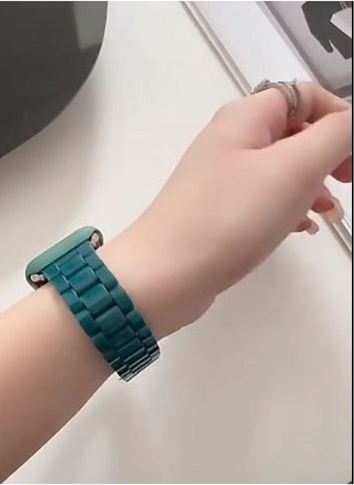 Compatible Acrylic Watch Band With Clasp Clip on Lock & Free Pin Remover For Apple Watch Series 8 | 7 41mm | SE 2 | 6 | SE | 5 | 4 42mm | 3 | 2 | 1 45mm. Strap Only WACTH not Included (Green). - pzsku/Z93E6008E160EB645525BZ/45/_/1690640270/95a36e08-ca0b-4ff5-8d78-efc8343f1871