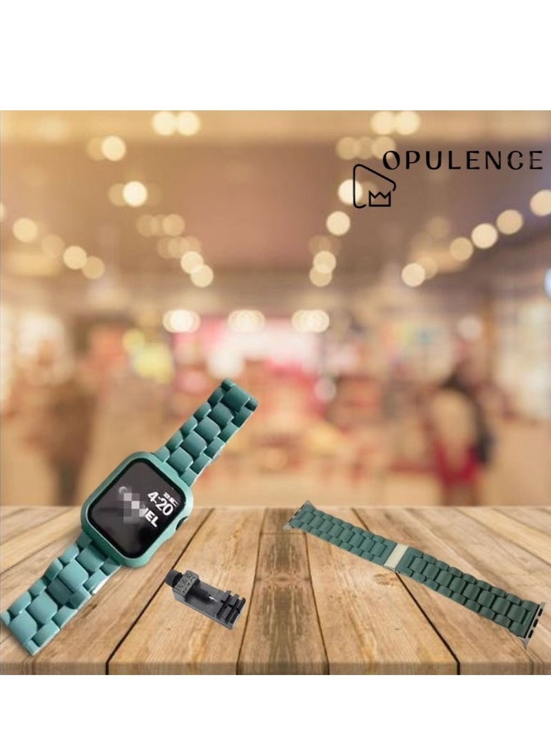 Compatible Acrylic Watch Band With Clasp Clip on Lock & Free Pin Remover For Apple Watch Series 8 | 7 41mm | SE 2 | 6 | SE | 5 | 4 42mm | 3 | 2 | 1 45mm. Strap Only WACTH not Included (Green). - pzsku/Z93E6008E160EB645525BZ/45/_/1690640271/2168b116-e9f9-40d5-a37e-bf05ccd65901