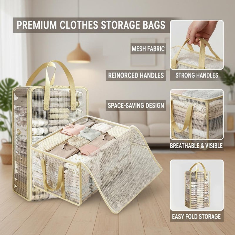 Transparent quilt storage bag, large capacity, clothing, quilt organizer, down jacket special bag, moisture-proof and dustproof. - Image 4