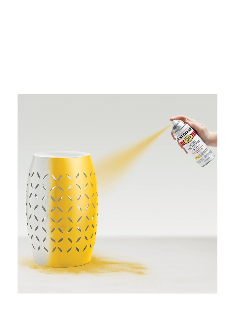 RUST-OLEUM Rust-Oleum 7747830 Stops Rust Spray Paint, 12 oz, Gloss Sunburst Yellow  - Image 2