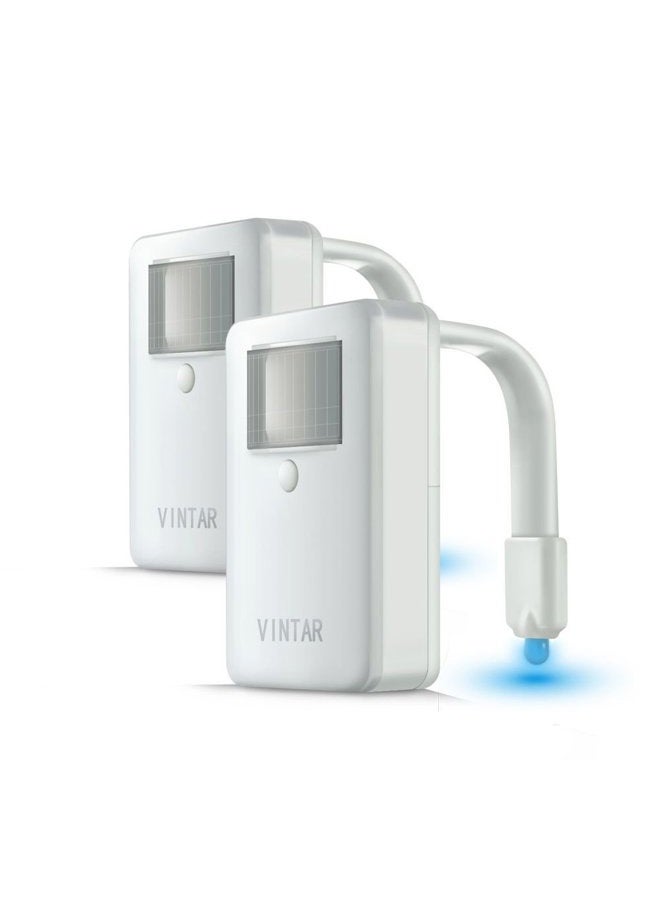VINTAR [2-Packs] 16-Color Motion Sensor LED Toilet Night Light,Gag Gifts for Christmas, 5-Stage Dimmer, Light Detection. Gift Ideas. - Image 1
