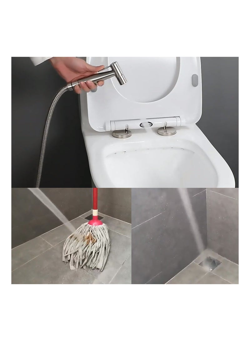 Handheld Bidet Sprayer for Toilet, Spray Attachment with Hose for Feminine Wash, Baby Cloth Diaper Washer, Stainless Steel Cleaner and Shower Sprayer for Pet, Bathroom or Toilet - Image 4