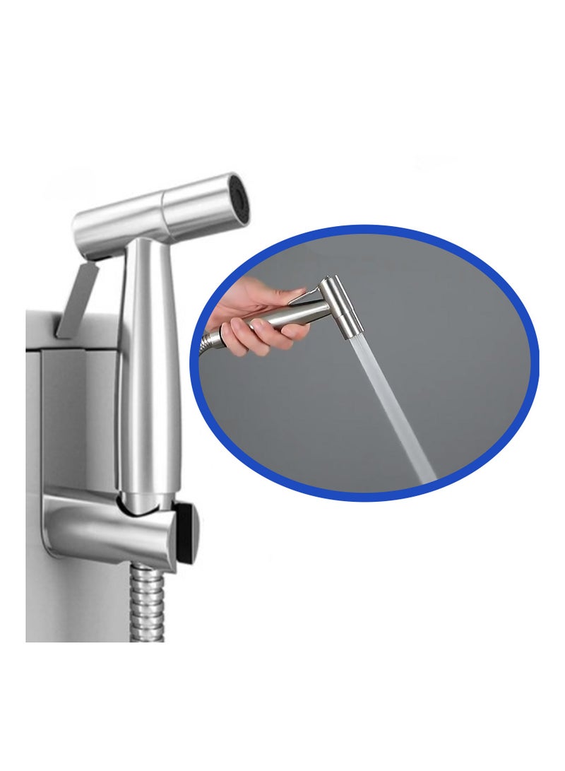 Handheld Bidet Sprayer for Toilet, Spray Attachment with Hose for Feminine Wash, Baby Cloth Diaper Washer, Stainless Steel Cleaner and Shower Sprayer for Pet, Bathroom or Toilet - Image 3