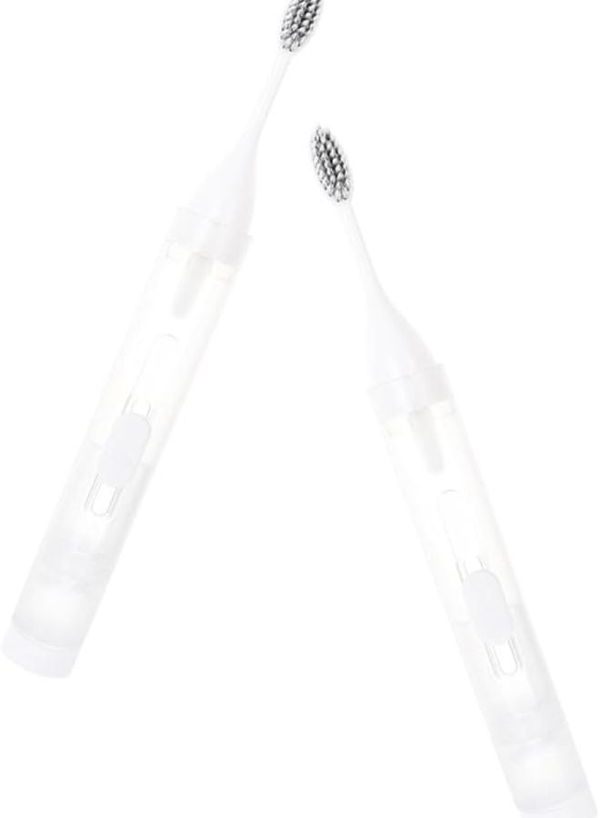 2pcs Foldable Travel Toothbrush Portable Compact Tooth Cleaning Kit White for Family and Friends - Image 1