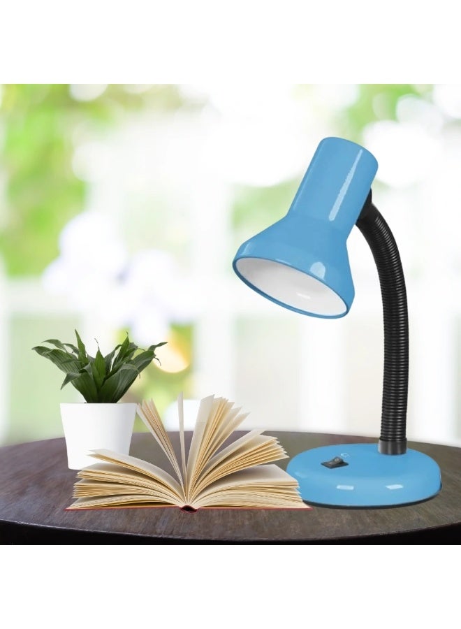 Portable Study Desk Lamp With Flexible Neck And Integral On Off Switch- Blue - Image 2
