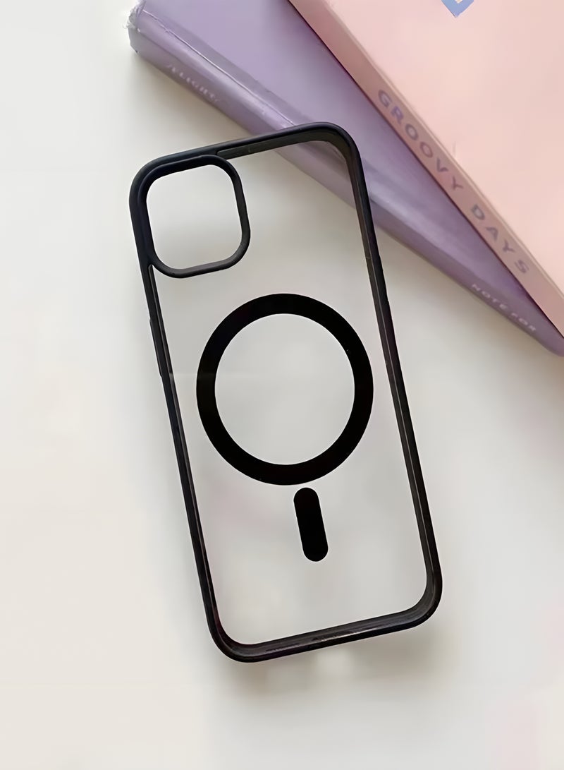 Magsafe Case for iPhone 12/12 Pro Magsafe Clear Cover Magnetic Wireless Charging Support, Shockproof Protection, Scratch-Resistant for iPhone 12/12 Pro - Black - Image 2