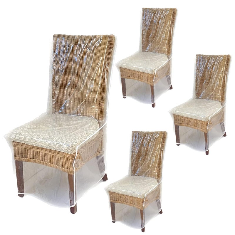 Evelots Dining Room/Kitchen Chair Cover/Protector-4 Pack- Heavy Duty Clear PVC Vinyl-No Dust/Spill/Pet Hair/Pet Claws, Easy Clean Slipcover - Image 1