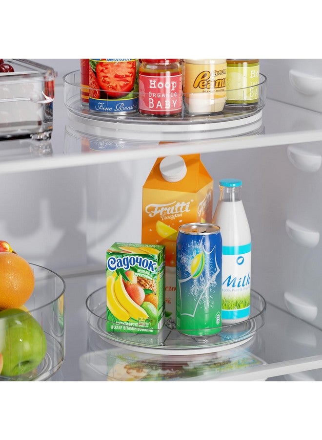 LAMU منظم دوار لامو 2 عبوة شفاف لحفظ الأغراض للخزائن، 10'' 10.6'' منظم توابل للثلاجة، مخزن المطبخ، منظم خزائن الأدوية، تنظيم رف التوابل، الحمام - Image 4