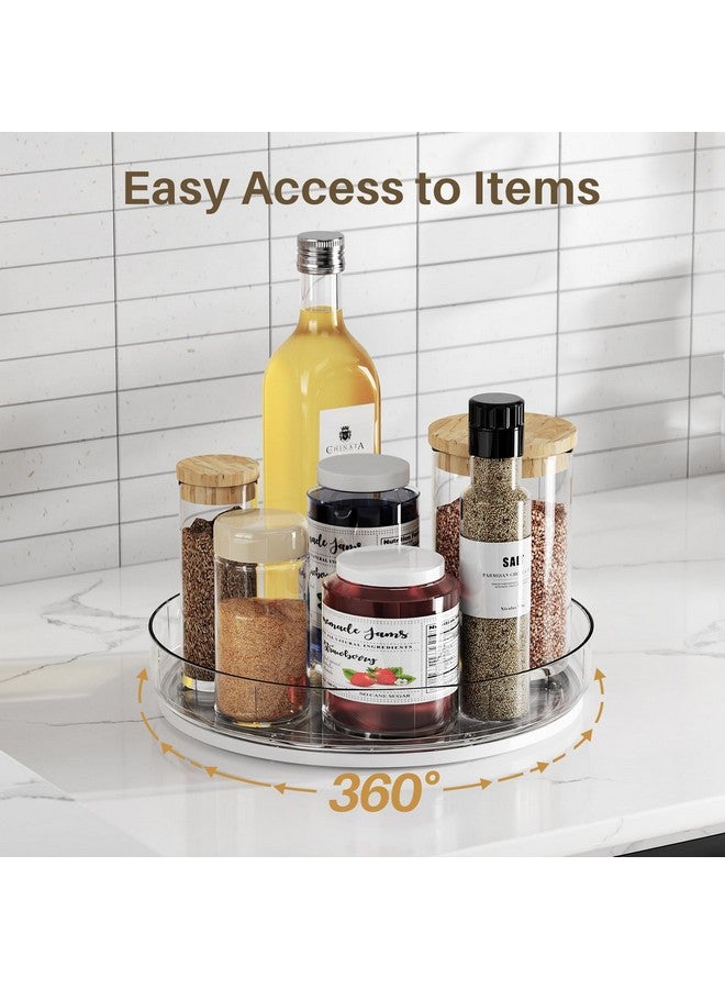 LAMU منظم دوار لامو 2 عبوة شفاف لحفظ الأغراض للخزائن، 10'' 10.6'' منظم توابل للثلاجة، مخزن المطبخ، منظم خزائن الأدوية، تنظيم رف التوابل، الحمام - Image 2