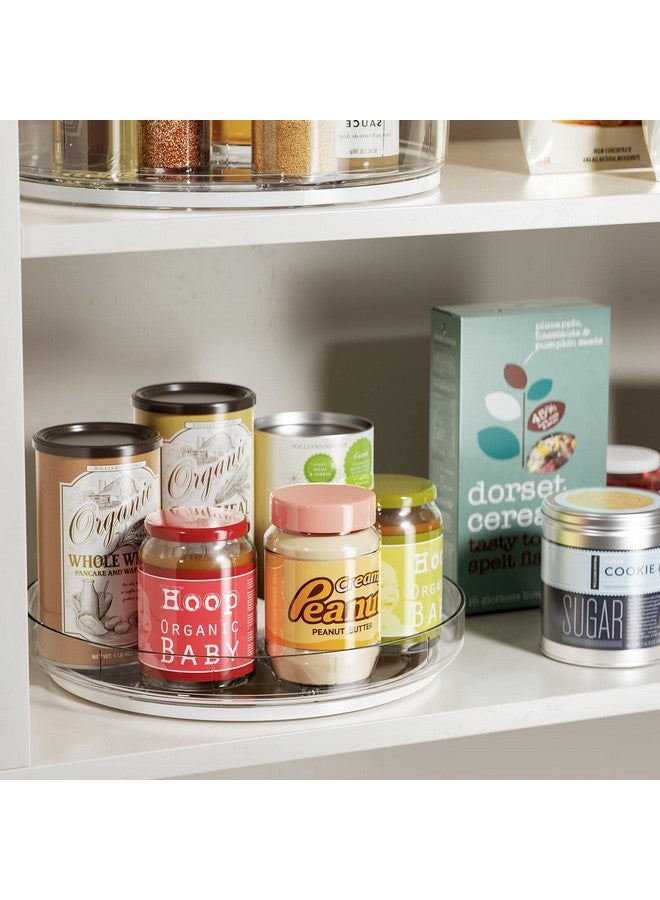 LAMU منظم دوار لامو 2 عبوة شفاف لحفظ الأغراض للخزائن، 10'' 10.6'' منظم توابل للثلاجة، مخزن المطبخ، منظم خزائن الأدوية، تنظيم رف التوابل، الحمام - Image 3